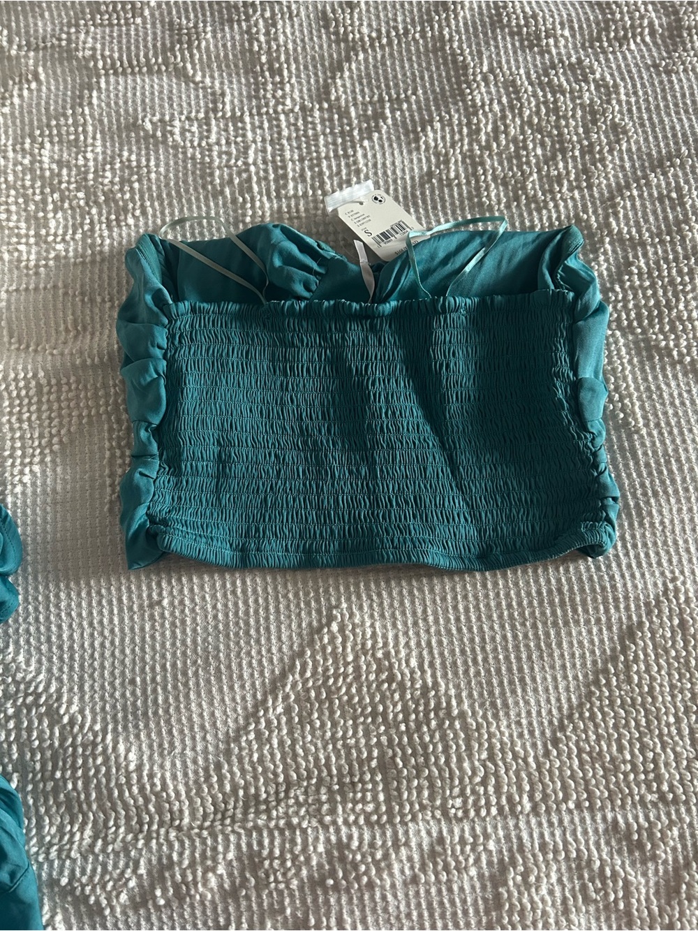 Free People Women’s Teal Strapless Ruffle Hem top and skirt set - Picture 6 of 6